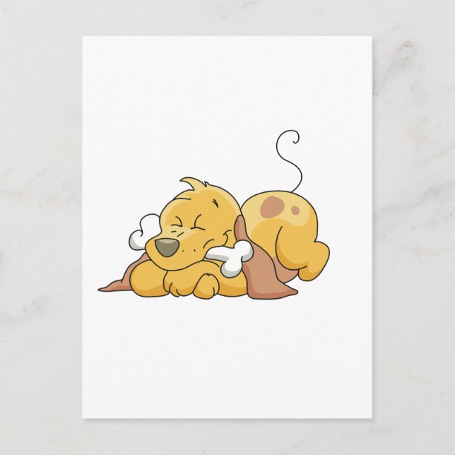 Carte Postale Joyeux Chien avec T-shirts et cadeaux d'os (Devant)