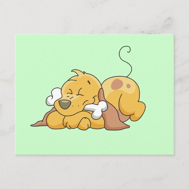 Carte Postale Joyeux Chien avec T-shirts et cadeaux d'os (Devant)