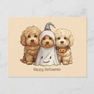 Carte Postale Joyeux chien d'Halloween Goldendoodle