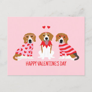 Carte Postale Joyeux Chiens Beagles de la fête des Valentines