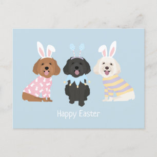 Carte Postale Joyeux Chiens de Pâques