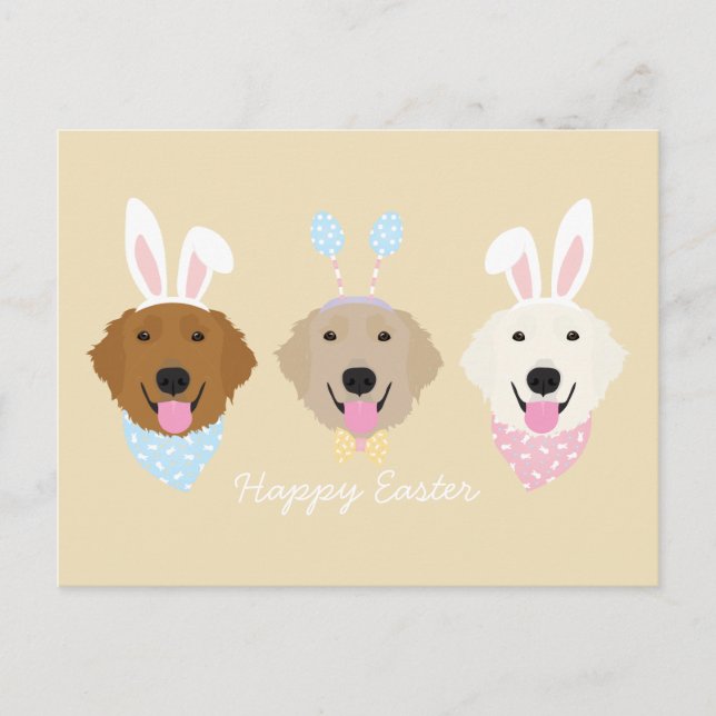 Carte Postale Joyeux Chiens de Pâques (Devant)