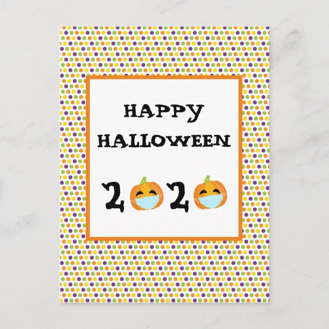 Carte Postale Joyeux Citrouille d'Halloween 2020 (Devant)