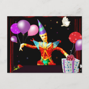 Carte Postale joyeux clown d'anniversaire1