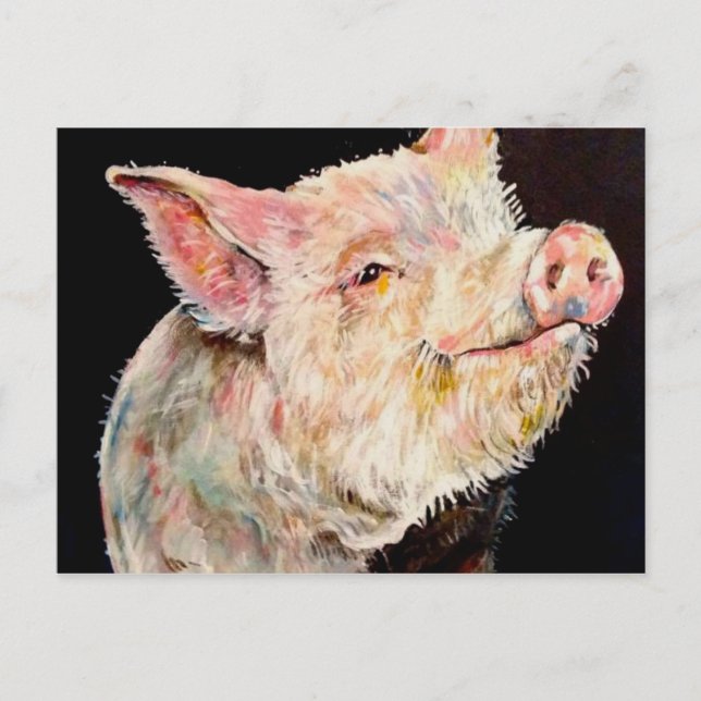 Carte Postale Joyeux cochon. (Devant)