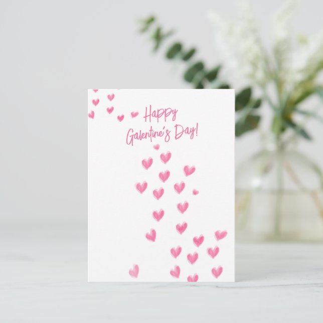 Carte Postale Joyeux coeur rose de la Saint-Galentin (Debout devant)
