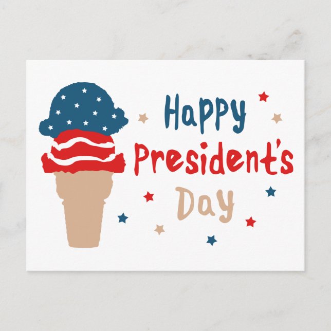Carte Postale Joyeux cône de crème glacée patriotique du Jour du (Devant)