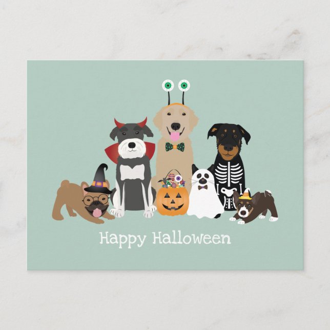 Carte Postale Joyeux Costumes Éffrayants pour animaux de compagn (Devant)