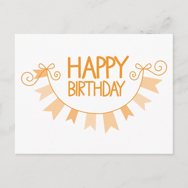 Carte Postale joyeux coup orange d'anniversaire (Devant)