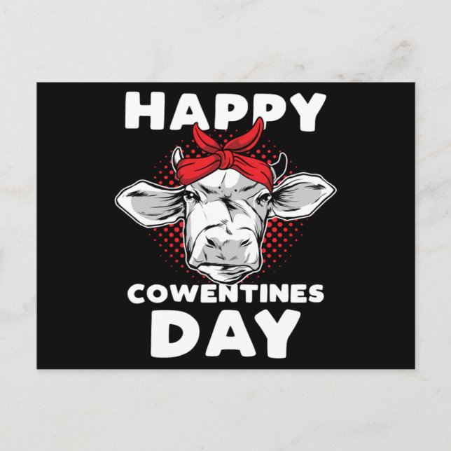 Carte Postale Joyeux Cowentines Day Cadeau Vache Lover Valentine (Devant)