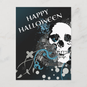 Carte Postale joyeux crâne hi-fi halloween