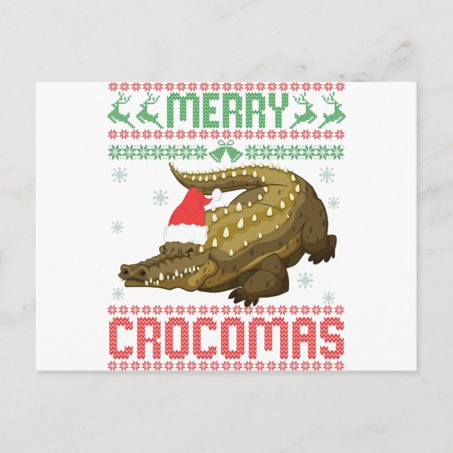 Carte Postale Joyeux Crocomas Drôle Vilain Sweat de Noël (Devant)