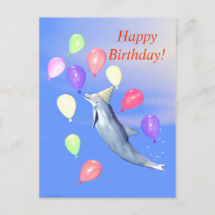 Carte Postale Joyeux dauphin d'anniversaire