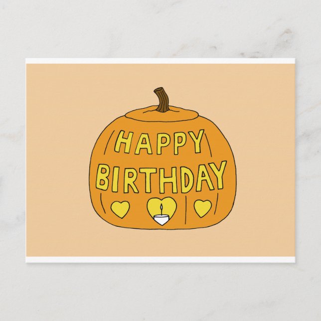 Carte Postale Joyeux dessin d'anniversaire d'Halloween (Devant)