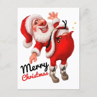 Carte Postale Joyeux dessin de Noël Père Noël