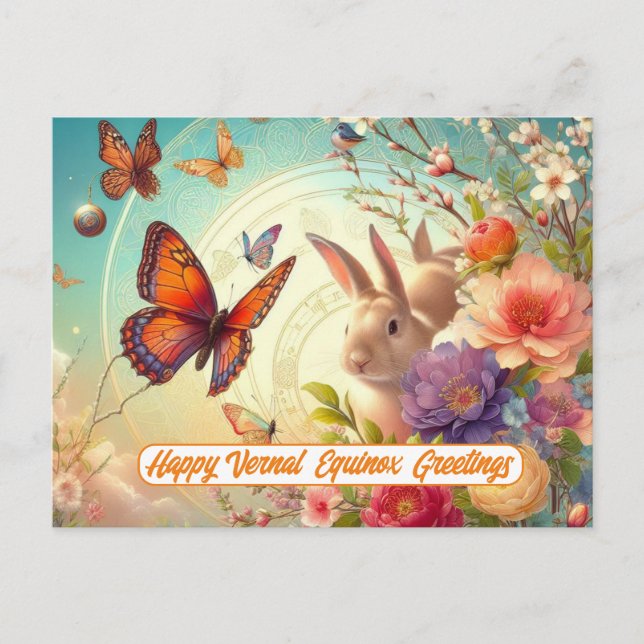 Carte Postale Joyeux Equinoxe de Printemps (Devant)