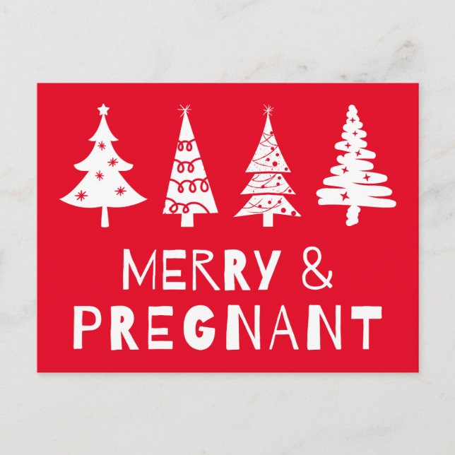 Carte Postale Joyeux et enceinte à Noël (Devant)