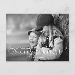Carte Postale Joyeux et lumineux script moderne et photo