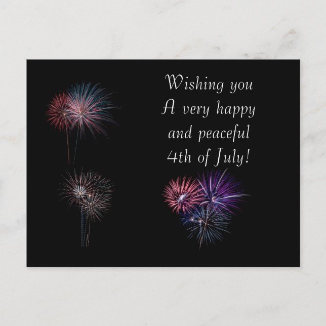 Carte Postale Joyeux et paisible 4 juillet (Devant)