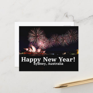 Carte Postale Joyeux feu d'artifice du Nouvel An à Sydney Austra