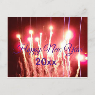 Carte Postale Joyeux feu d'artifice du Nouvel An photo avec anné