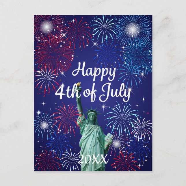 Carte Postale Joyeux feux d'artifice 4 juillet (Devant)