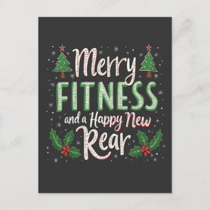 Carte Postale Joyeux Fitness et Joyeux nouveau Bodybuilding arri