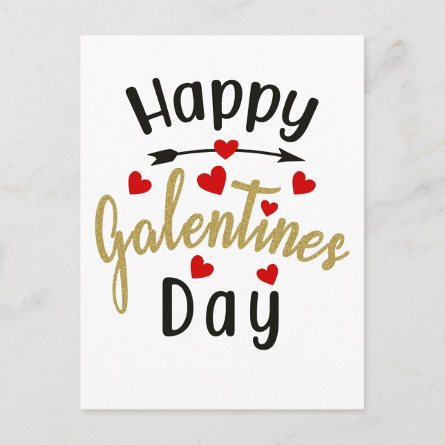 Carte Postale Joyeux Galentines Jour Valentines Aimer Amitiés (Devant)