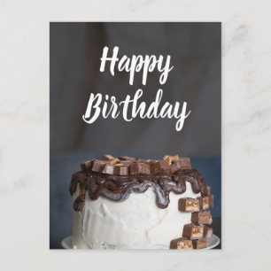 Carte Postale Joyeux gâteau au chocolat d'anniversaire