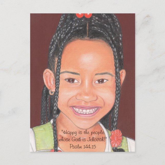 Carte Postale Joyeux gens dont Dieu est l'Eternel~Écriture~Impri (Devant)