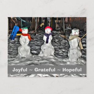 Carte Postale Joyeux-Grateful-Espérance Les gens de neige vacanc