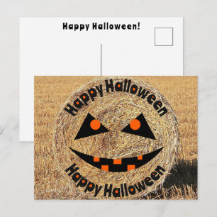 Carte Postale Joyeux Halloween Agriculteur Éleveur Hé Hé Trick O