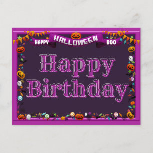 Carte Postale Joyeux Halloween/Anniversaire