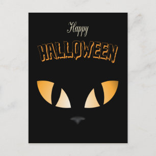 Carte Postale Joyeux Halloween Black Cat Eyes
