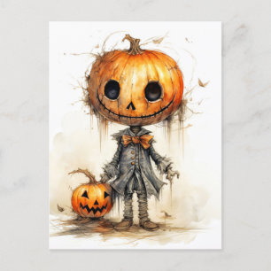 Carte Postale Joyeux Halloween   Champ Citrouille