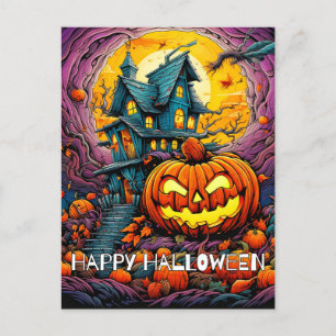 Carte Postale Joyeux Halloween   Citrouille de mauvais comportem