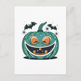 Carte Postale Joyeux Halloween ! Découpez une citrouille !