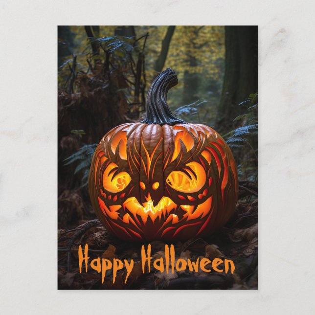 Carte Postale Joyeux Halloween Déplaisants Jack-o'-lantern Citro (Devant)