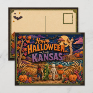 Carte Postale Joyeux Halloween des enfants du Kansas