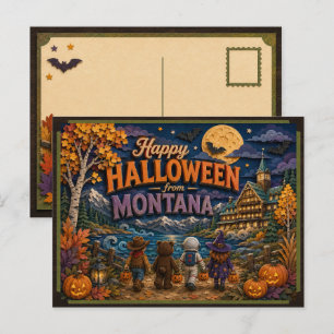 Carte Postale Joyeux Halloween des enfants du Montana