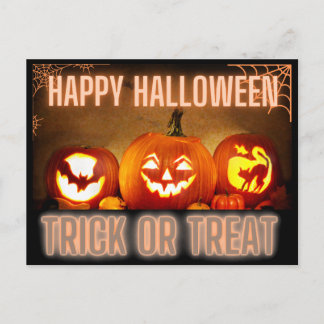 CARTE POSTALE JOYEUX HALLOWEEN DES FRITTES OU DES FRUITS