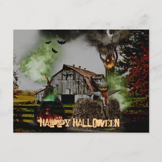 Carte Postale *~* Joyeux HALLOWEEN Éffrayant Scarey (Devant)