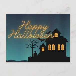 Carte Postale Joyeux Halloween Haunted House