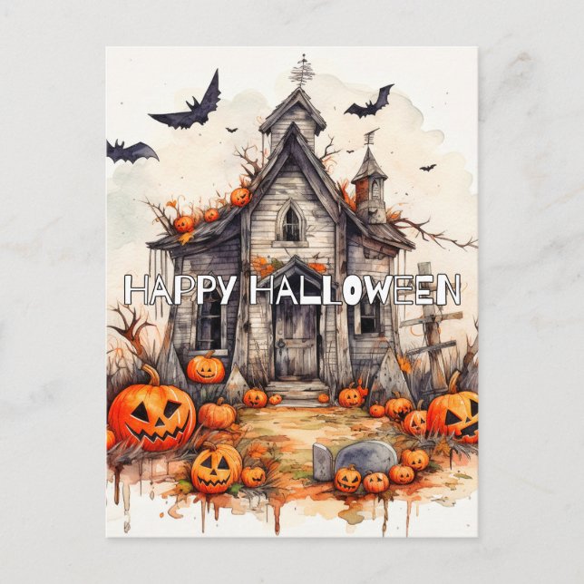 Carte Postale Joyeux Halloween | Haunted Mansion (Devant)