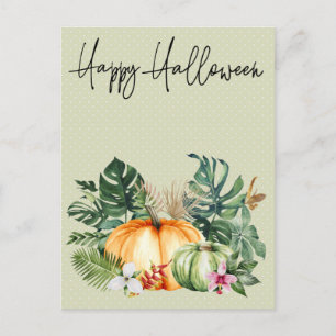 Carte Postale Joyeux Halloween Hawaii Citrouille tropical