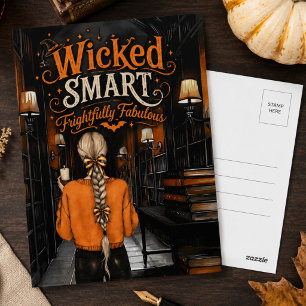 Carte Postale Joyeux Halloween Intelligent Méchant et Fabuleusem