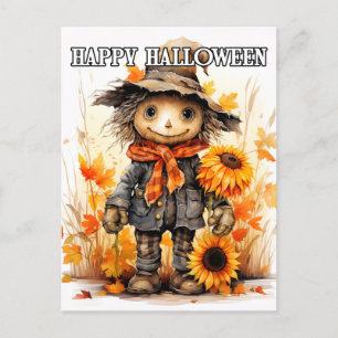 Carte Postale Joyeux Halloween   Jote Ragdoll Scarecrow