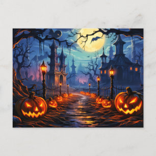 Carte Postale Joyeux Halloween Logements Hantés Déplaisants
