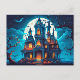 Carte Postale Joyeux Halloween   Maison Éffrayante hantée