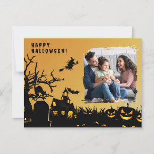 Carte Postale Joyeux Halloween sorcière noire photo